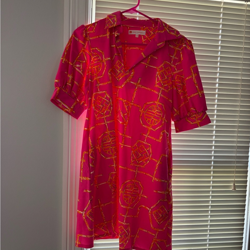 Jude Connally Asymmetrical Dress in Pink and Orange